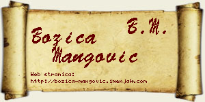 Božica Mangović vizit kartica